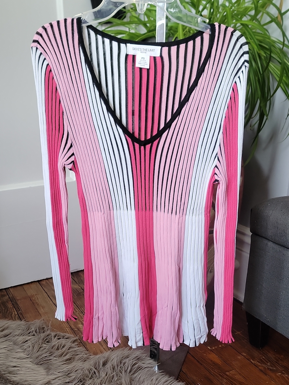 Petite Multi Color Pink Sweater